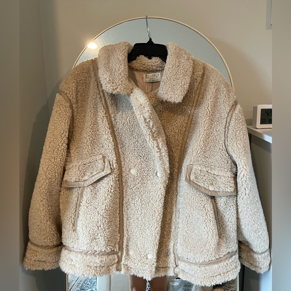 Z Supply Ari Sherpa Coat in Fossil